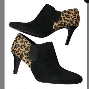 Cole Haan max field leopard suede bootie
